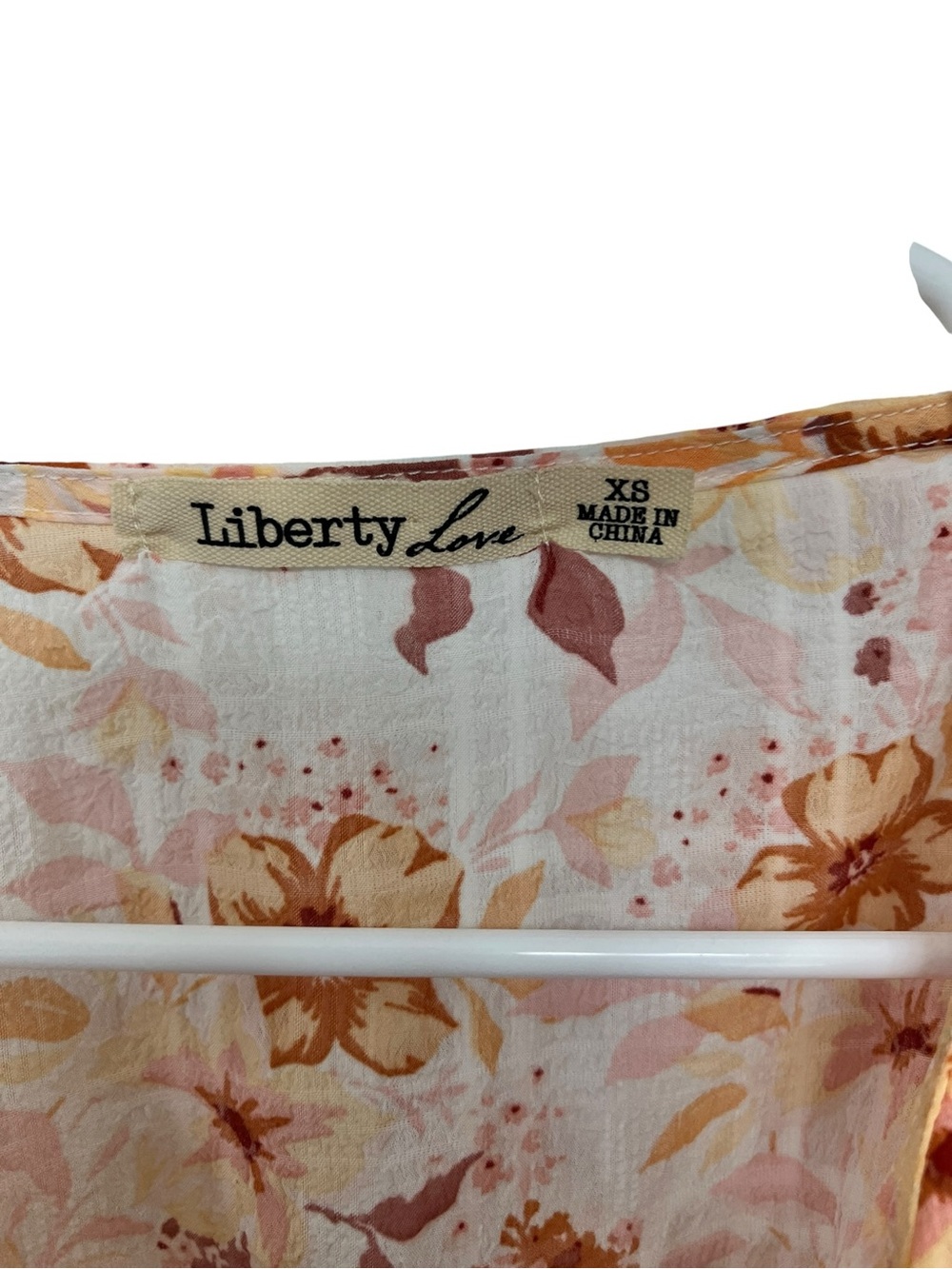 Liberty Love Floral Ruffle Peplum Blouse - Cream, Tan & Yellow - Picture 2 of 4